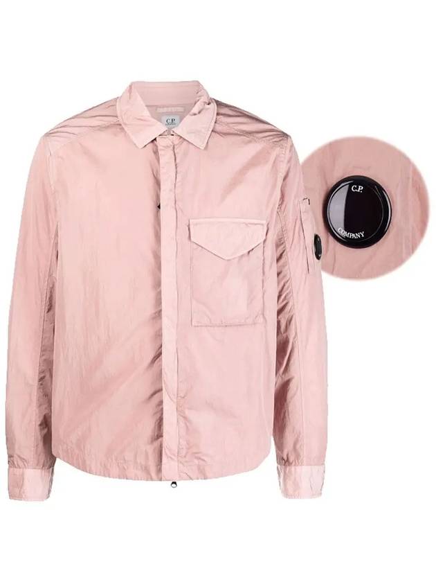 Men's Chrome R Over Shirt Zip Up Jacket Pink - CP COMPANY - BALAAN 3