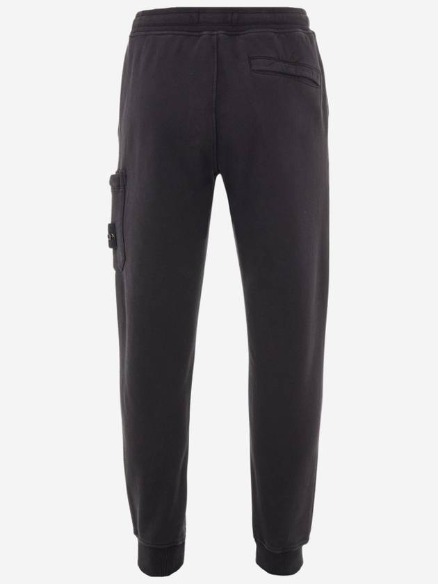 Waffen Patch Cotton Fleece Track Pants Black - STONE ISLAND - BALAAN 3