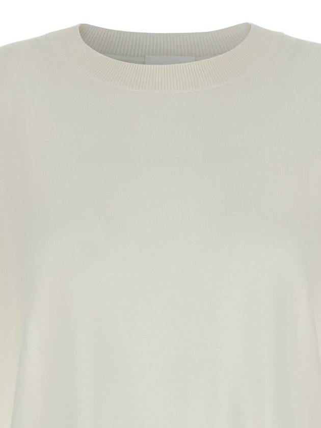 White Long-Sleeved Crewneck Sweater In Wool And Silk Blend Woman - P.A.R.O.S.H. - BALAAN 3