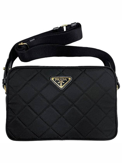 Triangle Logo Quilted Nylon Cross Bag Black - PRADA - BALAAN 2