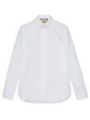 Double G Cotton Silk Long Sleeve Shirt White - GUCCI - BALAAN 2