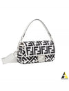 Logo Baguette Canvas Shoulder Bag Black White - FENDI - BALAAN 2