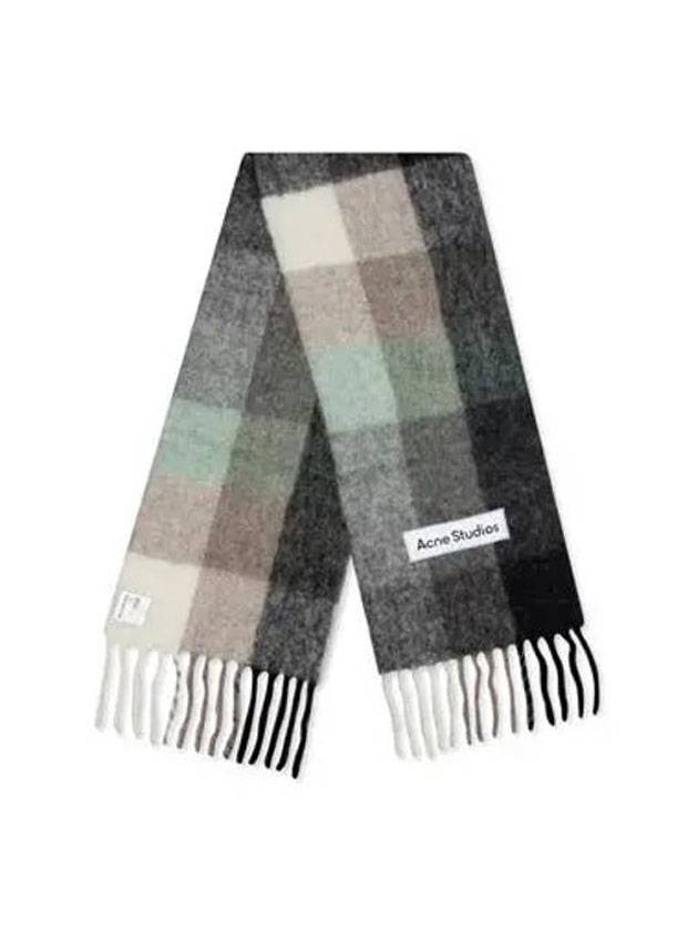 Check Mohair Muffler Green Grey Black - ACNE STUDIOS - BALAAN 1