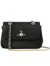 Saffiano Small Chain Bag 5202006MU S000B N401 BLACK VWB008 - VIVIENNE WESTWOOD - BALAAN 1