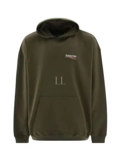 Men's Political Campaign Large Fit Hoodie Khaki - BALENCIAGA - BALAAN 2