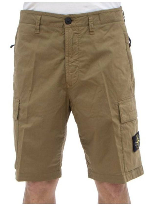 Men's Logo Patch Cargo Shorts Dark Beige - STONE ISLAND - BALAAN 2