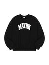 Unisex Curved Logo Overfit Balloon Sweatshirt Black - MAVRK - BALAAN 1