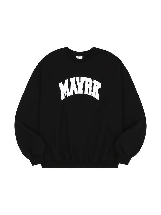 Unisex Curved Logo Overfit Balloon Sweatshirt Black - MAVRK - BALAAN 1