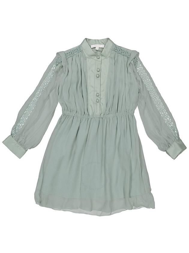 Chloe Girls Green Lace-Trim Long Sleeve Midi Shirt Dress, Size 6Y - CHLOE - BALAAN 1