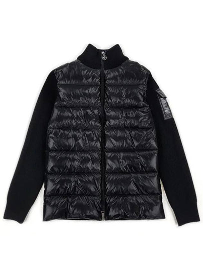 Padded Wool Cardigan Black - MONCLER - BALAAN 2