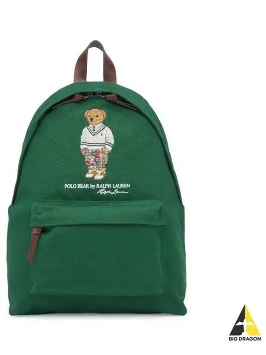 Polo Bear Canvas Backpack Green - POLO RALPH LAUREN - BALAAN 1