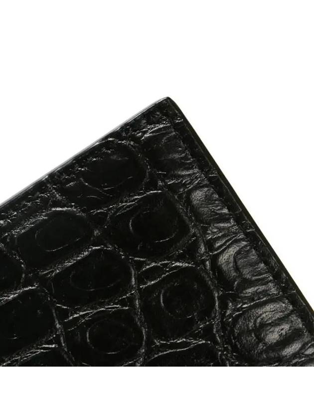 Classic Logo Crocodile Card Wallet Black - SAINT LAURENT - BALAAN.