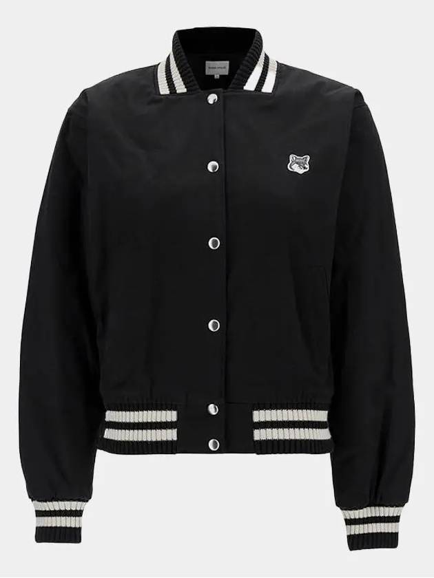 Satin Cotton Bomber Jacket Black - MAISON KITSUNE - BALAAN 2