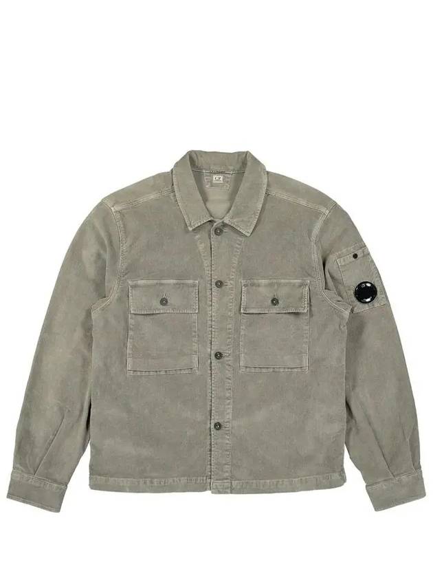 Corduroy Button Utility Shirt Jacket Grey - CP COMPANY - BALAAN 3