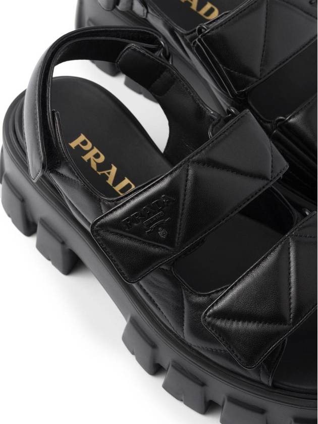 Logo Monolith Sandals Black - PRADA - BALAAN 7