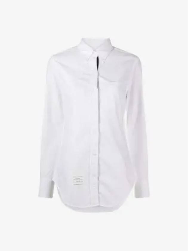 Women's Hidden Three Stripes Oxford Classic Shirt White - THOM BROWNE - BALAAN 2