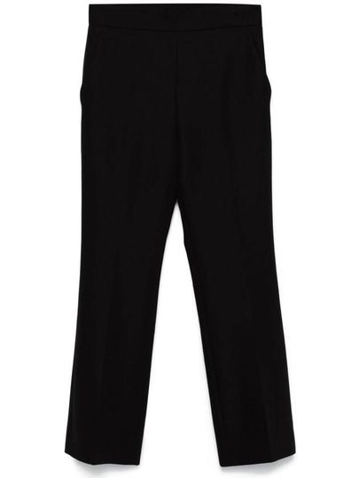 Logo Embroidered Wool Straight Pants Black - GUCCI - BALAAN 2