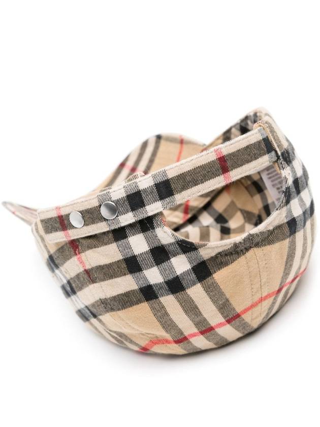 Check Cotton Ball Cap Beige - BURBERRY - BALAAN 3