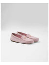 Triangle Logo Suede Driving Shoes Pink - PRADA - BALAAN 2