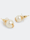 Cassandre Pearl Earrings in Metal Gold And Cream - SAINT LAURENT - BALAAN 7