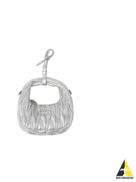 Wander Matelasse Micro Nappa Leather Hobo Mini Bag Silver - MIU MIU - BALAAN 2