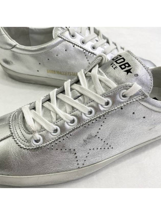 Women's Leather Hallista Low Top Sneakers Silver - GOLDEN GOOSE - BALAAN 2