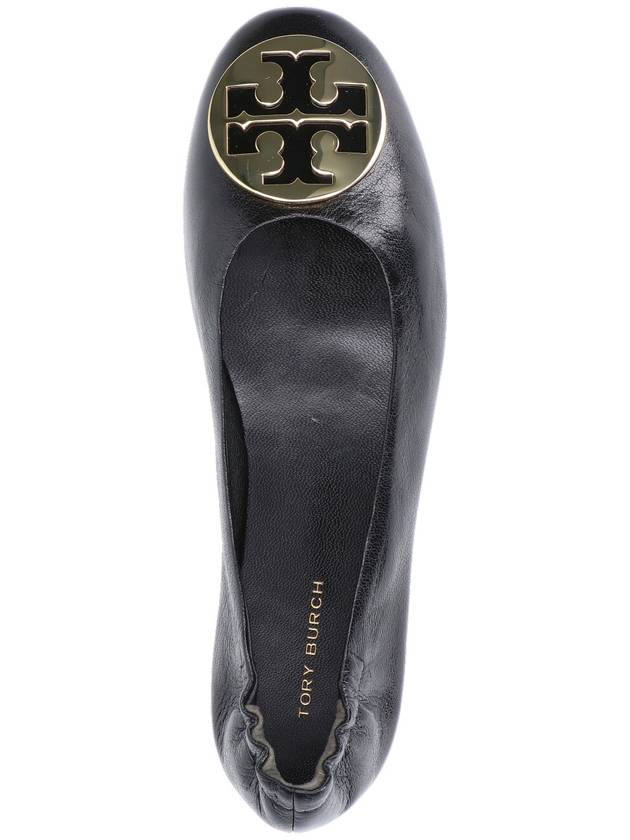 Logo Leather Ballerina Flat Black - TORY BURCH - BALAAN 6