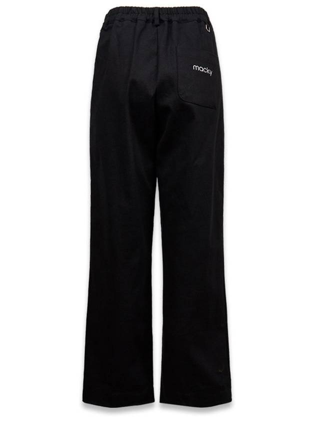 Women s Wide Cotton Pants Black MCFW24PT3 - MACKY - BALAAN 3