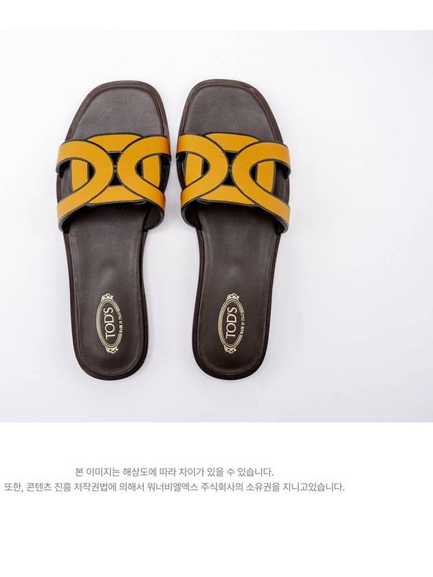 Women's Chain Flat Sandals Slippers Orange - TOD'S - BALAAN.
