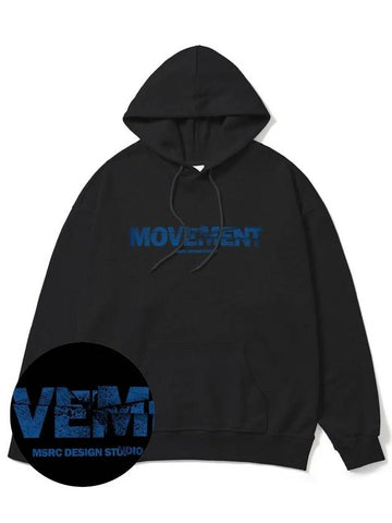 Broken Ocean Blue Overfit Hoodie Black - MONSTER REPUBLIC - BALAAN 1