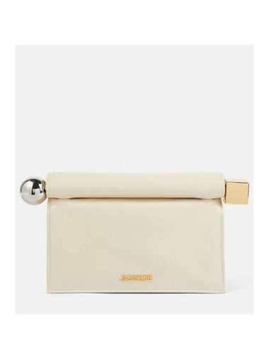 La Pochette Round Leather Pouch Bag Ivory - JACQUEMUS - BALAAN 1