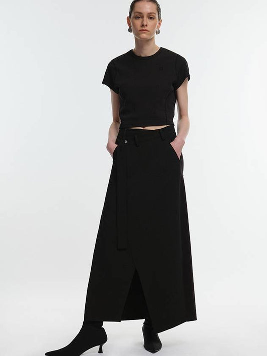 BELTED SLIT SKIRT_BLACK - MAGJAY - BALAAN 2