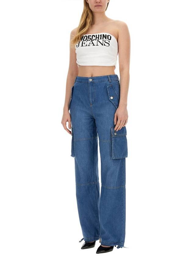 Pants 03043740 1295 Denim - MOSCHINO - BALAAN 3