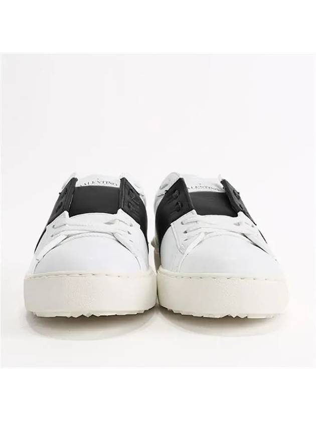 Hidden Strap Rockstud Low Top Sneakers White Black - VALENTINO - BALAAN 6