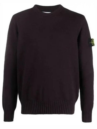 Logo Patch Knit Top Dark Burgundy - STONE ISLAND - BALAAN 2