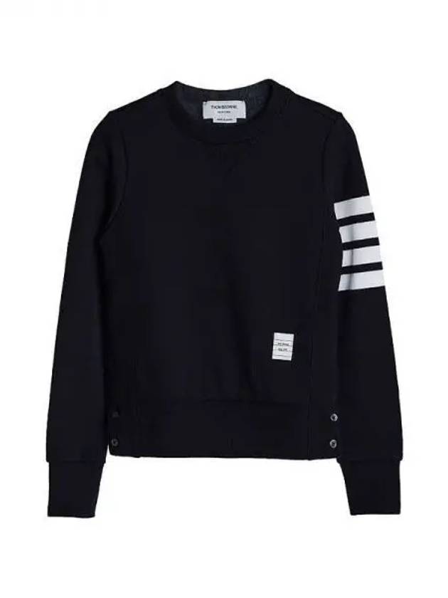 Engineered 4 Bar Stripe Loopback Jersey Knit Crewneck Sweatshirt Navy - THOM BROWNE - BALAAN 2