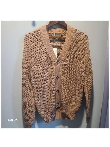 Cotton cardigan brown color UMS30L OAK09 2500 - BRIONI - BALAAN 1