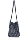 Origami Small FF Chenille Bucket Bag Dark Blue - FENDI - BALAAN 4