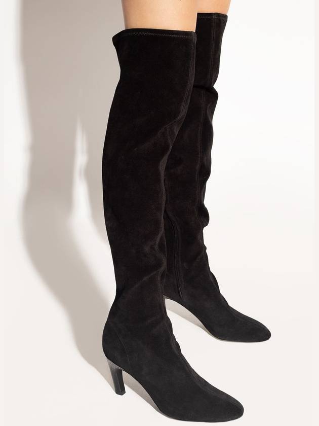 Tory Burch Suede Heeled Knee-high Boots, Women's, Black - TORY BURCH - BALAAN 2