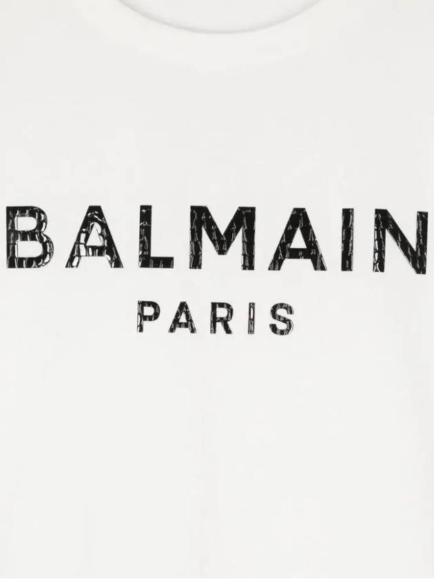 Kids Logo Short Sleeve T-Shirt Ivory - BALMAIN - BALAAN 5