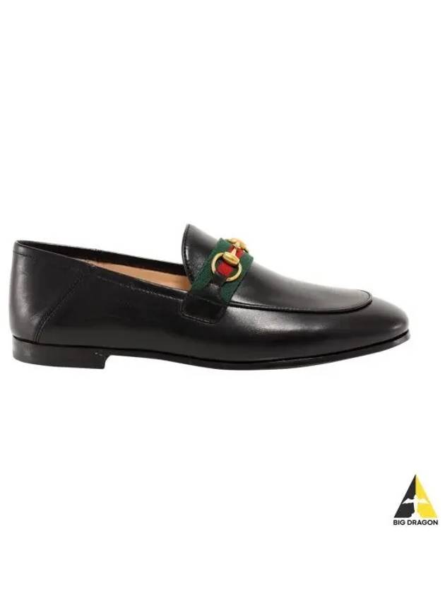 Women's Web Horsebit Leather Loafers Black - GUCCI - BALAAN 2