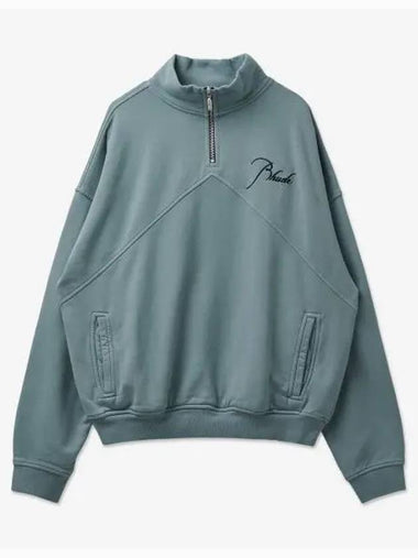 Quarter zip up sweatshirt Sage RHSS23SW04826120 - RHUDE - BALAAN 1