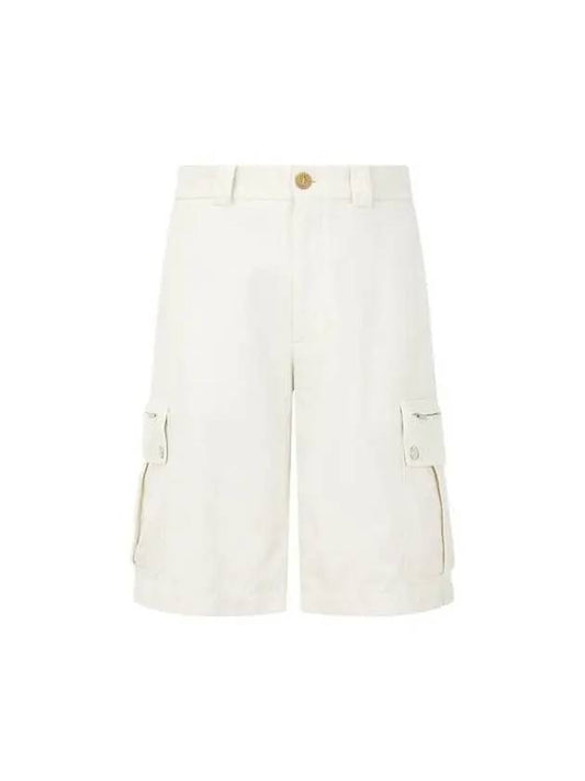 Shimaeul 8th Anniversary 10 ePoint 9 8 Men s Cotton Twill Cargo Shorts Ivory 270016 - BRUNELLO CUCINELLI - BALAAN 1