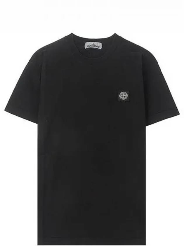 Logo Patch Short Sleeve T-Shirt Black - STONE ISLAND - BALAAN 2