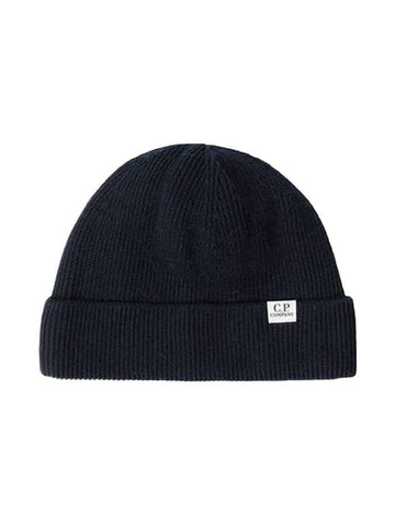 Re-Wool Short Beanie Black - CP COMPANY - BALAAN 1