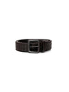 Intrecciato Leather Belt Espresso - BOTTEGA VENETA - BALAAN 2