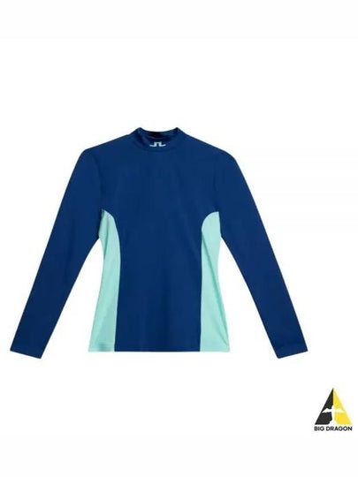 Thabisa Mockneck Long Sleeve T-Shirt Estate Blue - J.LINDEBERG - BALAAN 2