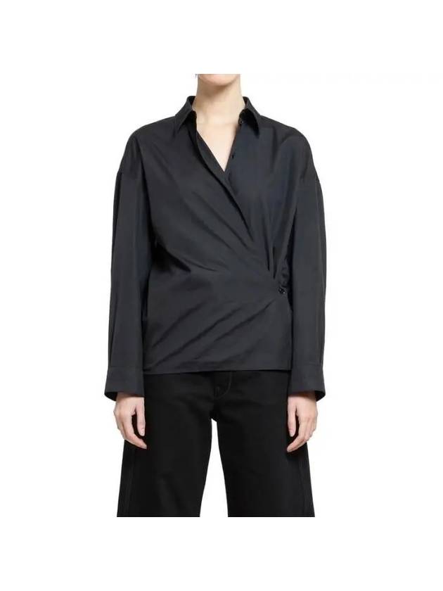 Straight Collar Twisted Shirt Black - LEMAIRE - BALAAN 2