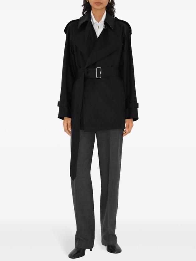 Gabardine Trench  Coat Black - BURBERRY - BALAAN 3