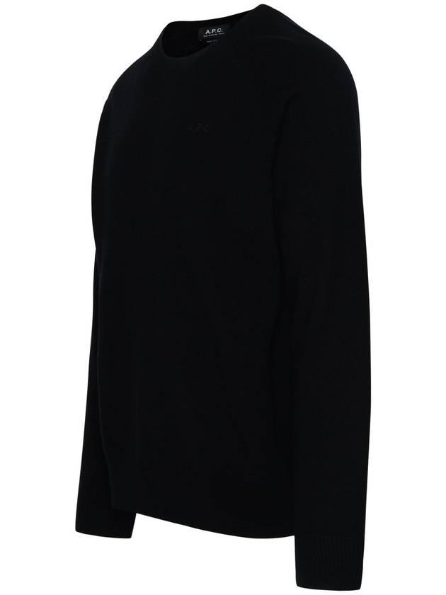 Embroidery Logo Wool Knit Top Black - A.P.C. - BALAAN 3